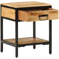 vidaXL Nachtkastje Bruin 40 x 35 x 50 cm Massief Mango Hout en Metaal