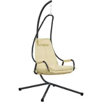 vidaXL Hangende ei-stoel Beige 94 x 107 x 196,5 cm Staal
