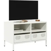 vidaXL Tv-meubel 68x39x43,5 cm koudgewalst staal wit