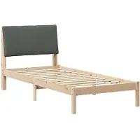 vidaXL Bedframe Bruin en donkergrijs 100 x 200 cm Massief grenenhout