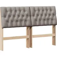 vidaXL Gestoffeerd hoofdbord Taupe 135 cm Massief grenenhout