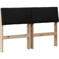 vidaXL Gestoffeerd hoofdbord Zwart 120 cm Massief grenenhout