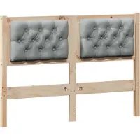 vidaXL Hoofdbord Anders Bruin en lichtgrijs 135 cm Massief grenenhout