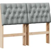 vidaXL Gestoffeerd hoofdbord Lichtgrijs 120 cm Massief grenenhout