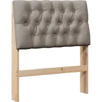 vidaXL Gestoffeerd hoofdbord Taupe 80 cm Massief grenenhout