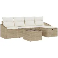 vidaXL - Bankstel - 5 - st - poly - rattan