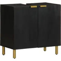 vidaXL Wastafelkast 62x33x58 cm bewerkt hout zwart