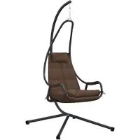 vidaXL Hangende ei-stoel Koffiebruin 94 x 107 x 196,5 cm Staal