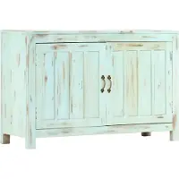 vidaXL Dressoir 110x35x70 cm massief mangohout lichtblauw