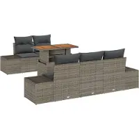 vidaXL Tuinbank Set 6 st Grijs en Bruin