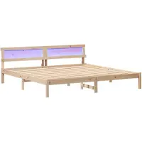 vidaXL Bedframe met hoofdeinde Bruin 200 x 200 cm Massief grenenhout