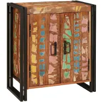 vidaXL Nachtkastje Multikleur 66 x 35 x 76 cm massief gerecycled hout