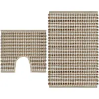 vidaXL Badmattenset handgeweven jute en stof naturel en wit