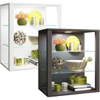 VCM GlasolSW vitrinekast wandmontage wit.