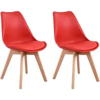 Happy Garden Set van 2 rode NORA Scandinavische stoelen met kussen