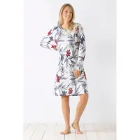 Hajo Nachthemd blauwe bloemen | Maat 40/42