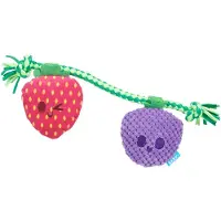 BARK best berry friends aardbei en bosbes pluche met flostouw - 22x26x5 cm