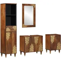 vidaXL Badkamerkast set 4 st Honing bruin 62 x 33 x 58 cm