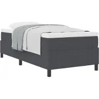 vidaXL Boxspring bed Donkergrijs en Wit 100 x 200 cm Corduroy stof