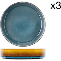Cosy & Trendy Diep Bord Quintana Blue 19,5 cm (Set van 3)