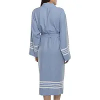 Lalay - hamam badjas Krem Sultan - air blue - S - dames heren badjas - sauna badjas - dunne badjas - 100% gekamd katoen