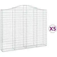 vidaXL Schanskorven 5 st gewelfd 200x30x160/180 cm ijzer