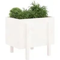 vidaXL Plantenbak 62x50x57 cm massief grenenhout wit