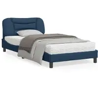 vidaXL Bedframe zonder matras "Hvar", blauw, 100x200 cm, stof