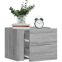 vidaXL Nachtkastjes 2 st wandgemonteerd 45x30x35 cm grijs sonoma eiken