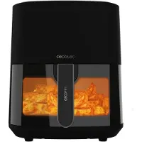 Cecotec Heißluftfritteuse ohne Öl 5,5L Cecofry Fantastik Window 5500 Fenster. 1500W, PerfectCook-Technologie, 9 Kochmodi, Touchscreen, Einstellbar 80-200ºC, Fenster, Kochzeit bis zu 60 Min