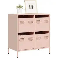 vidaXL Dressoir 68x39x73,5 cm koudgewalst staal roze