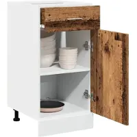 vidaXL Onderkast met lade Lyon 40x46x81,5 cm bewerkt hout oud houtkleurig