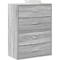 vidaXL Kasten met 2 lades 2 st 60x31x40 cm bewerkt hout grijs sonoma