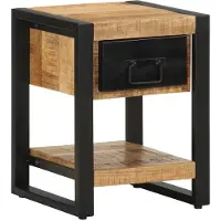 vidaXL Nachtkastje 35x34x45 cm massief ruw mangohout