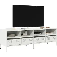 vidaXL Tv-meubel 135x39x43,5 cm koudgewalst staal wit
