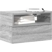 vidaXL Nachtkastje wandgemonteerd 45x26x28,5cm grijs sonoma eikenkleur