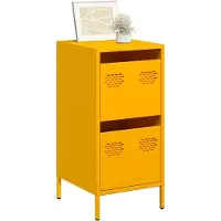 vidaXL Dressoir mostergele kleur, 35x39x73,5 cm, gemaakt van koudgewalst staal