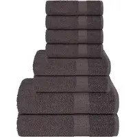 vidaXL 8-delige Handdoekenset FROGN 360 g/m² antraciet