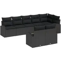 vidaXL Tuinbank Set 8 st 8-Aantal zitplaatsen poly rattan