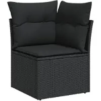 vidaXL Tuinbank Set 9 st Zwart poly rattan
