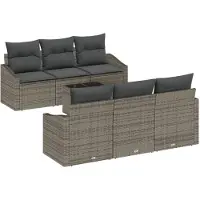 vidaXL Bankstel 7 st Grijs poly rattan