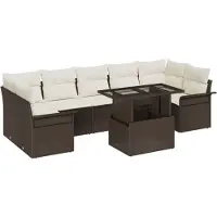 vidaXL Tuinbank Set 8 st Bruin poly rattan