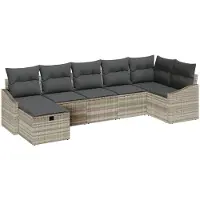 vidaXL Bankstel 8 st poly rattan