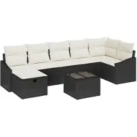 vidaXL Bankstel 7 st poly rattan