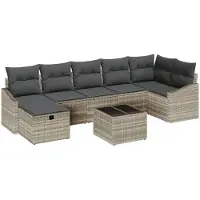 vidaXL Bankstel 8 st poly rattan