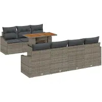 vidaXL Tuinset, 8 stuks, grijs en bruin
