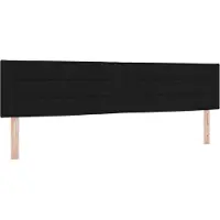 vidaXL LED Hoofdbord met LED-stripverlichting Zwart 200 cm Stof