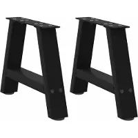 vidaXL Salontafelpoten 2 st A-vormig 30x(30-31) cm staal zwart