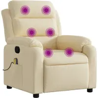 vidaXL Massagestoel met crèmekleurige stof