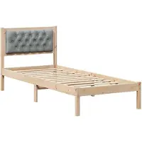 vidaXL Bedframe Lichtgrijs 75 x 190 cm Massief grenenhout